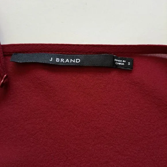 NEW J Brand Maroon Red Color Velvet Front Tank Top Shirt Size S